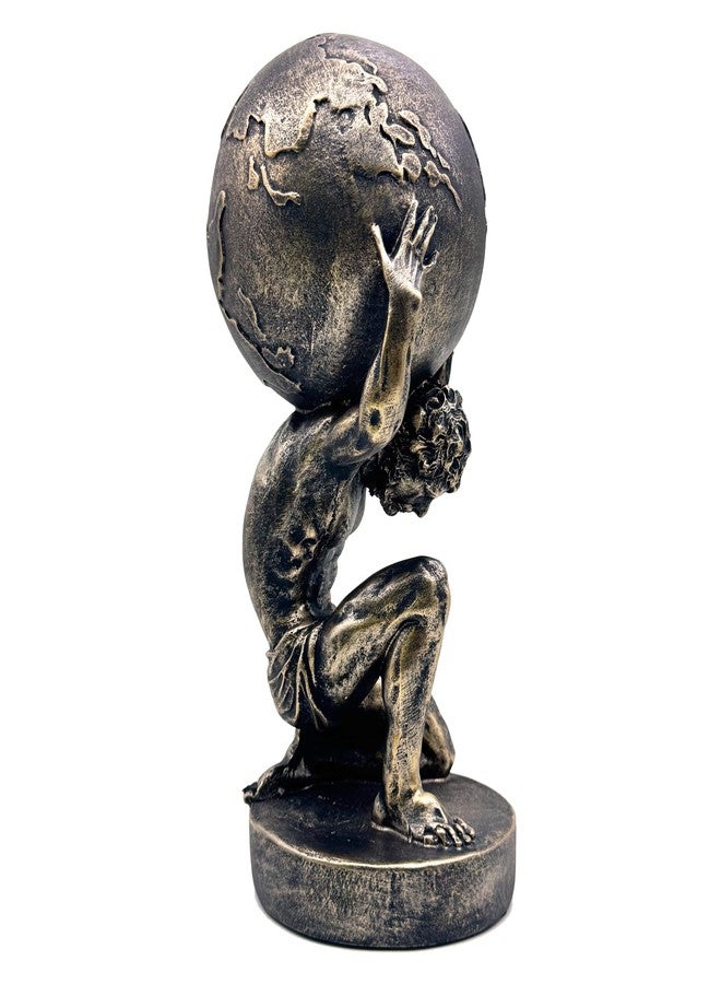 SHTWX 10.5 Inch Bronze Greek Atlas Holding World Statue Sculpture Figurine Home Office Living Room Desktop Display Decor Decorative Decoration - Image 4